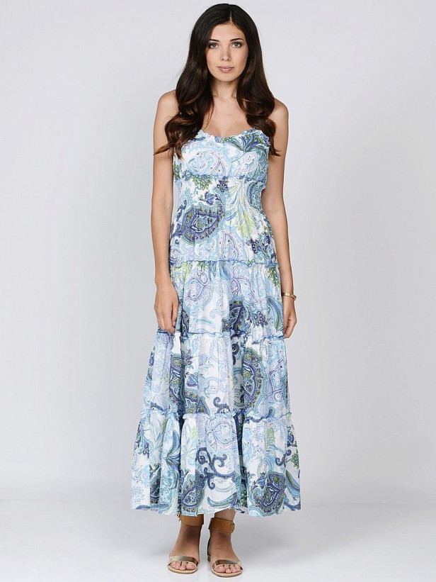 Пляжный сарафан из хлопка Mia-Mia "Garda" 16068 голубой