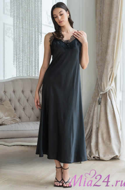 Длинная сорочка шелковая Mia-Amore "Windsor" 3888 черный