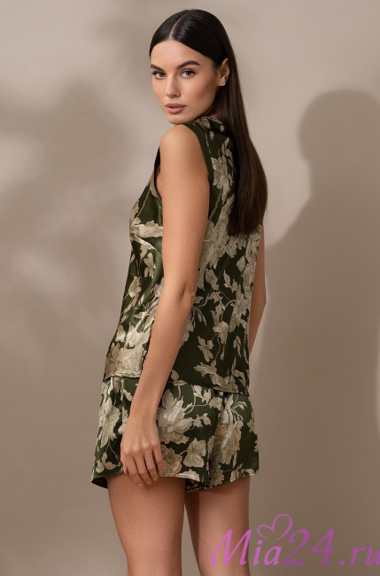 Пижама женская с шортами Mia-Amore "Vittoria" 5152 темный хаки Пижама женская с шортами Mia-Amore "Vittoria" 5152 темный хаки