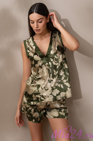 Пижама женская с шортами Mia-Amore "Vittoria" 5152 темный хаки 