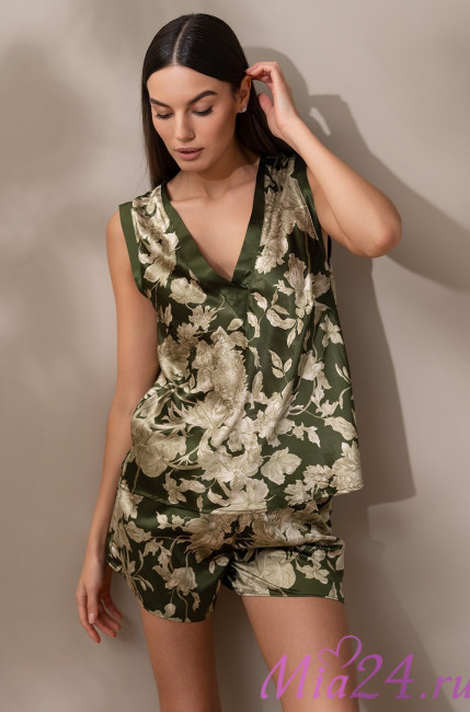 Пижама женская с шортами Mia-Amore "Vittoria" 5152 темный хаки Пижама женская с шортами Mia-Amore "Vittoria" 5152 темный хаки