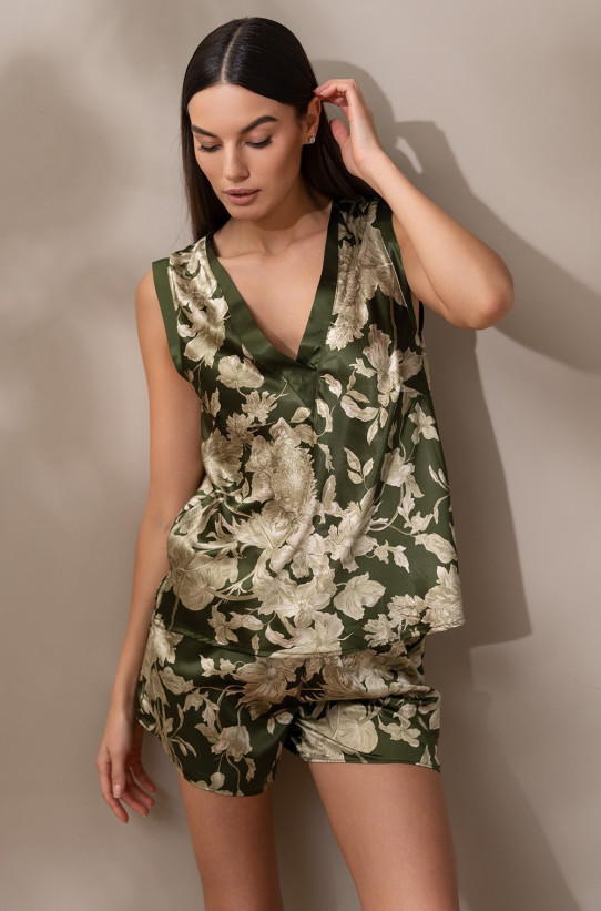 Пижама женская с шортами Mia-Amore "Vittoria" 5152 темный хаки 