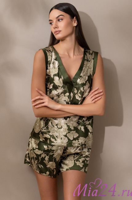 Пижама женская с шортами Mia-Amore "Vittoria" 5152 темный хаки Пижама женская с шортами Mia-Amore "Vittoria" 5152 темный хаки