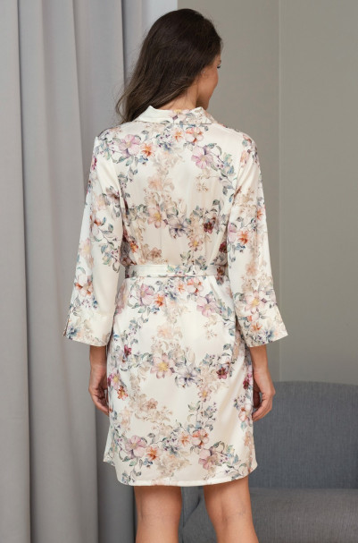 Халат женский шелковый на пуговицах Mia-Amore "Eden" 5174