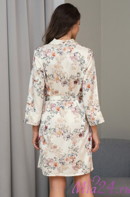 Халат женский шелковый на пуговицах Mia-Amore "Eden" 5174 Халат женский шелковый на пуговицах Mia-Amore "Eden" 5174