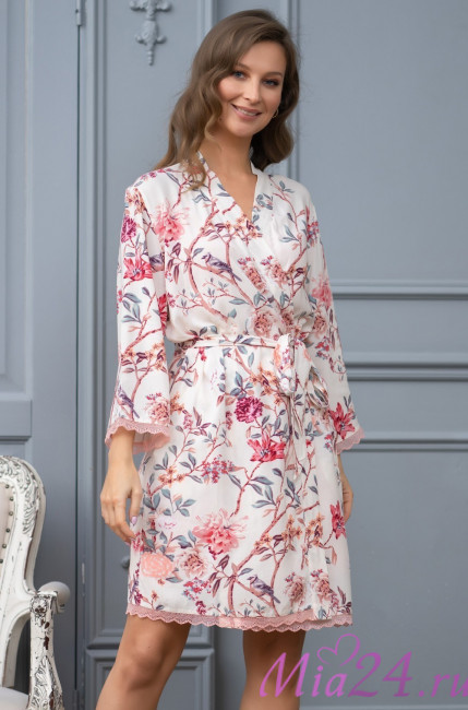 Халат женский из хлопка с бамбуком Mia-Mella "Paradise" 6403 