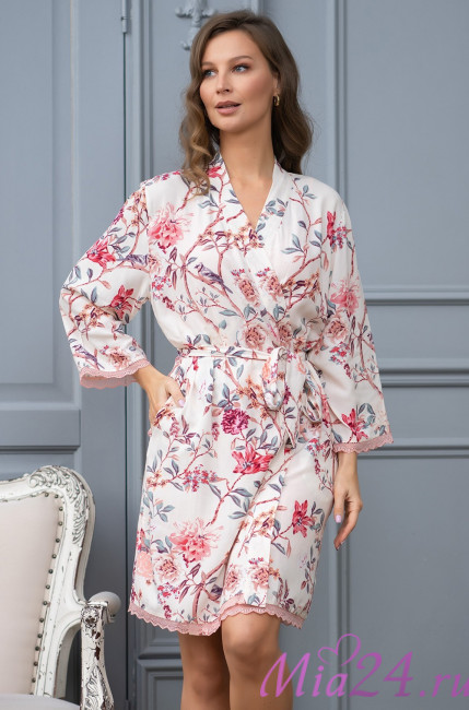 Халат женский из хлопка с бамбуком Mia-Mella "Paradise" 6403 