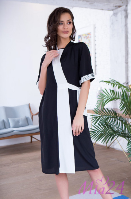 Халат домашний женский Mia-Mia "Black&White" 17603