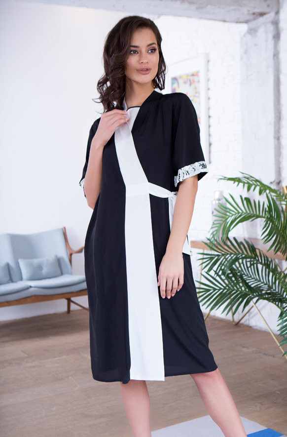 Халат домашний женский Mia-Mia "Black&amp;White" 17603