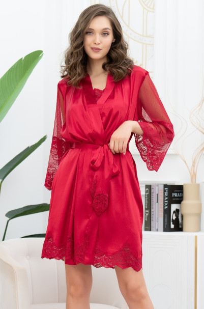 Халат женский шелковый Mia-Amore "Aurelia"  3893 красный