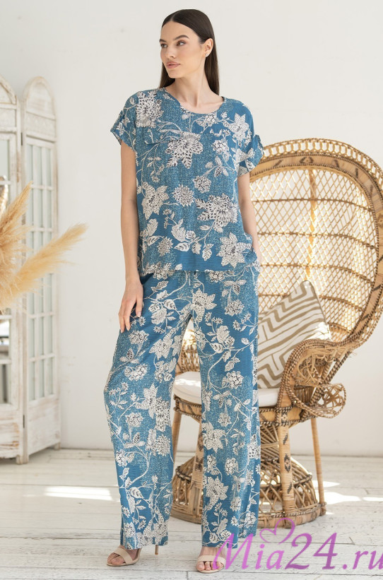 Комплект женский из вискозы топ+брюки Mia-Amore "Cassia" 5256