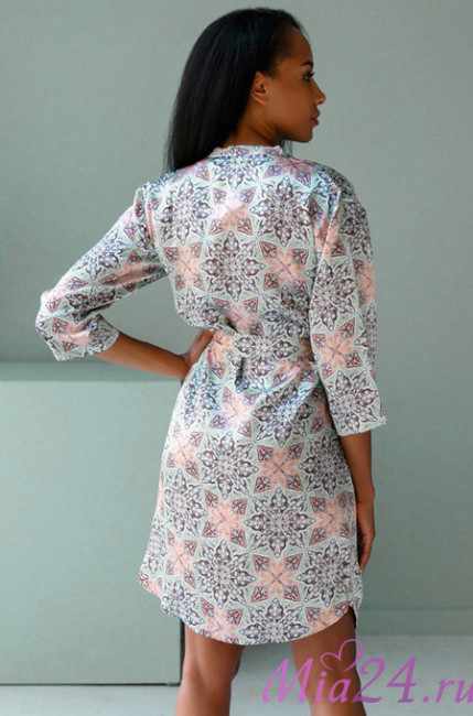 Халат шелковый короткий женский Mia-Mia Esmeralda 15193