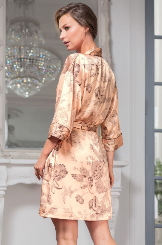 Халат шелковый Mia Amore "Letual" 3433 чайная роза