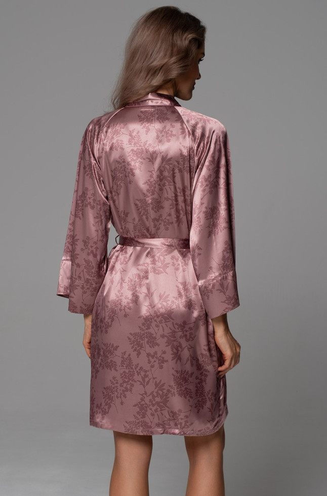 Шелковый халат Ella 4833 'Mia-Amore' - короткий, с широкими рукавами и удобными карманами