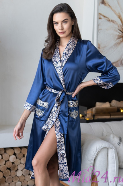  Халат длинный женский атласный Mia-Amore "Visantia" 9339