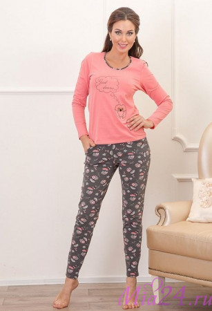 387 Пижама женская "Cleo" коралловый
