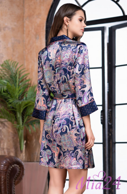 Халат женский на пуговицах шелковый Mia-Amore "Ettro" 3507