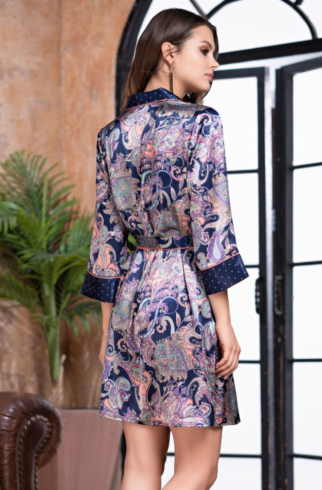 Халат женский на пуговицах шелковый Mia-Amore "Ettro" 3507