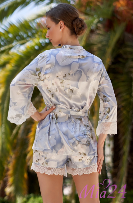 Шелковый  домашний комплект-тройка с шортами Mia-Amore "Novella" 3605