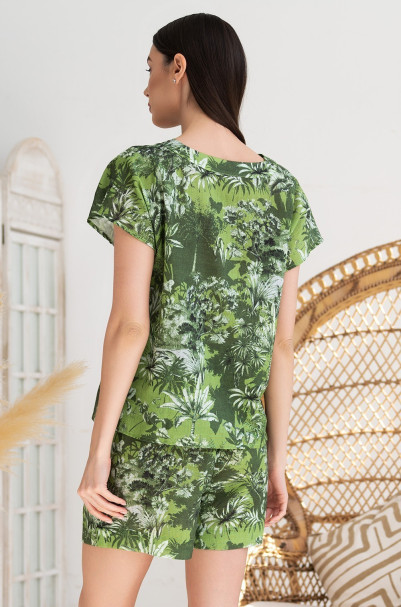 Комплект женский из хлопка со льном топ+шорты Mia-Amore "Cruise" 5232