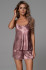 Пижама женская Ella 4832 'Mia-Amore' - шелковая, цвет античная роза, топ и шорты 