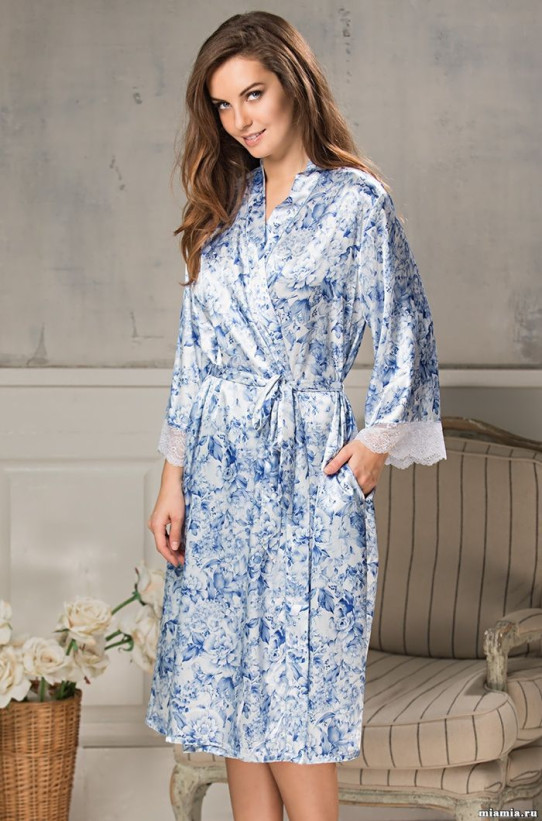 Халат длинный шелковый Mia-Amore "Brigitte" 5989