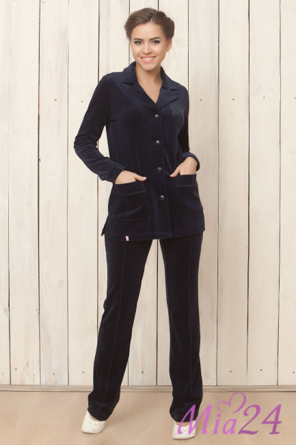1401 Костюм из велюра Enjoy синий