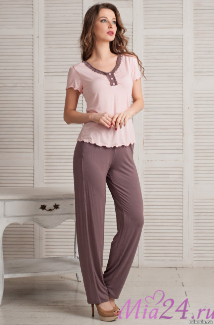 Пижама женская с брюками из вискозы Mia-Mella "Milena" 6606 Пижама женская с брюками из вискозы Mia-Mella "Milena" 6606