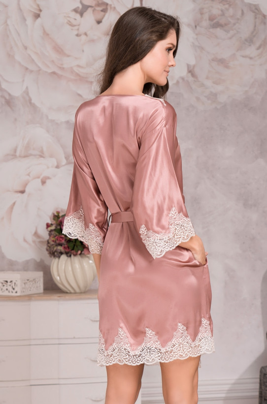 Халат шелковый Mia-Amore "Marilin Deluxe" 3443 розовый