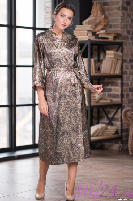 Халат длинный шелковый Mia-Amore "Mokka" 3329 Халат длинный шелковый Mia-Amore "Mokka" 3329