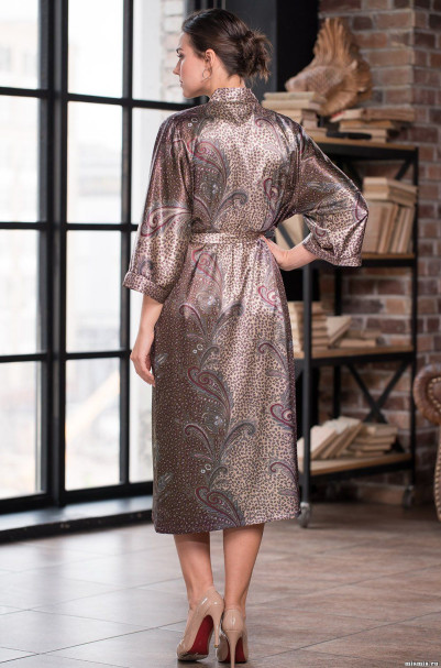 Халат длинный шелковый Mia-Amore "Mokka"(Мокка) 3329