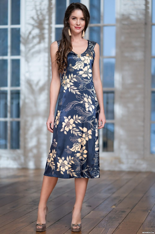 Сорочка длинная женская Mia-Amore "Blue-Marine" 8448