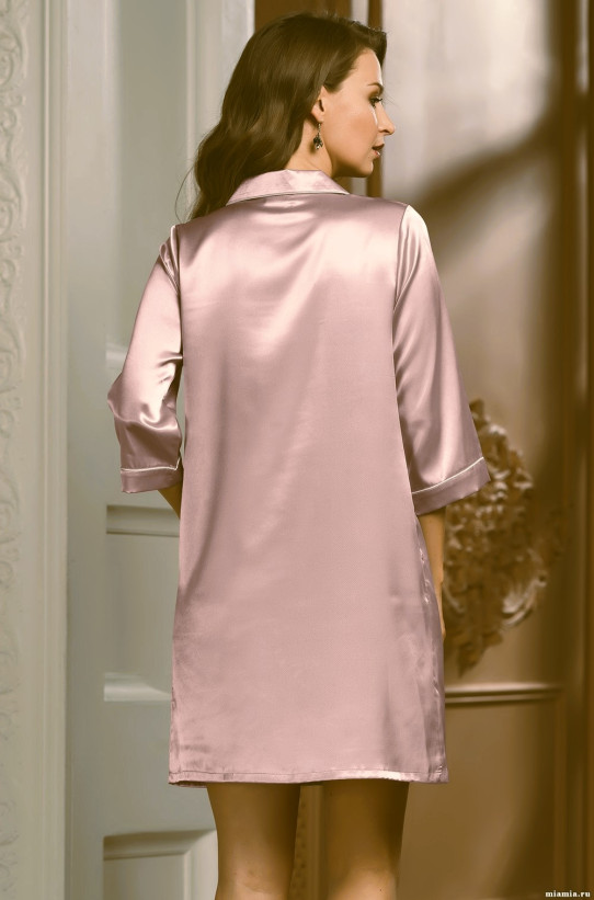 Халат женский на пуговицах Mia-Mella "Julia" 8737 пудра
