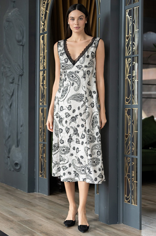 Сорочка женская длинная из жаккарда Mia-Amore "Perseya" 7985 молочный