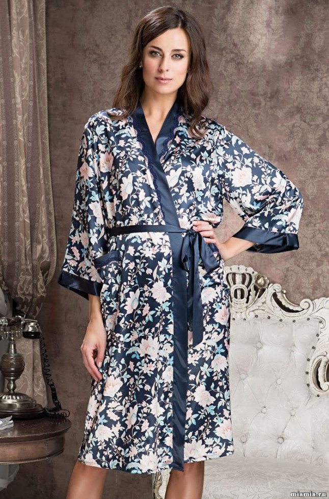 Халат длинный шелковый Mia-Amore "Emilia" 5969