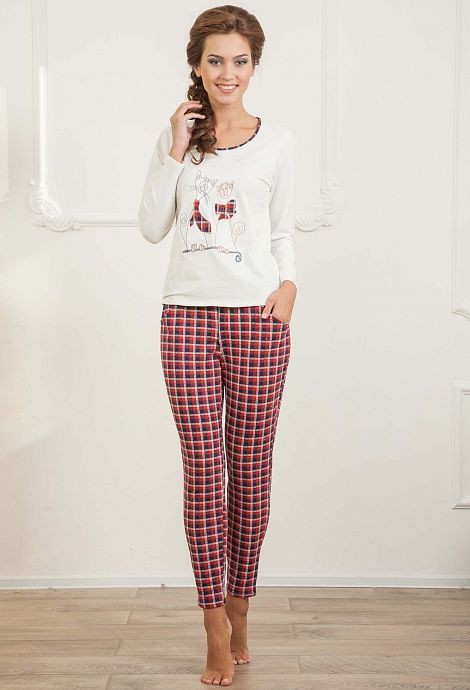 387 Пижама женская "Cleo" красный