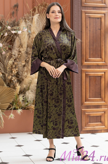 Халат длинный шелковый для женщин Mia-Amore "Electra" 4019