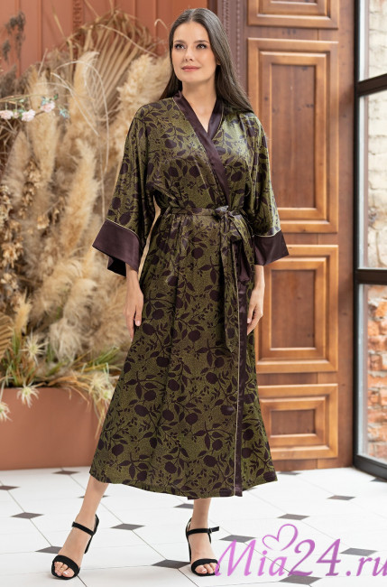 Халат длинный шелковый для женщин Mia-Amore "Electra" 4019