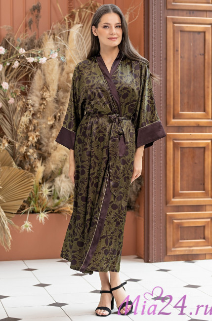 Халат длинный шелковый для женщин Mia-Amore "Electra" 4019