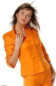 Блуза женская из льна "Лето" оранжевый Блуза женская из льна "Лето" оранжевый