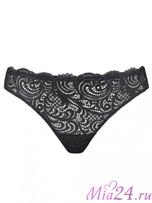 Кружевные трусы-бразильяна Lormar "Frizzante" черный  