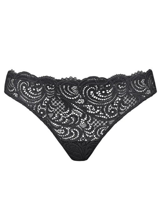 Кружевные трусы-бразильяна Lormar "Frizzante" черный  