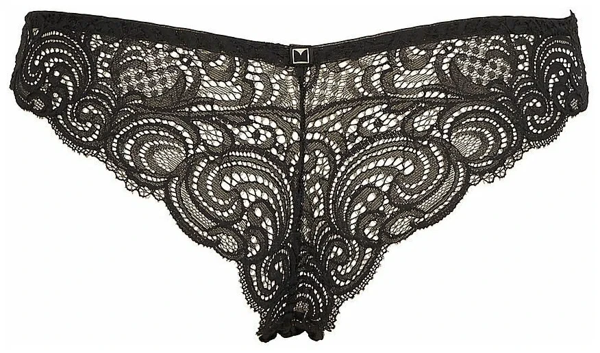 Кружевные трусы-бразильяна Lormar "Frizzante" черный  