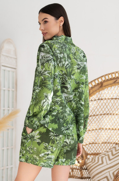 Комплект женский из хлопка со льном рубашка+шорты Mia-Amore "Cruise" 5234