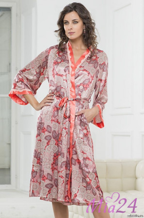 Халат шелковый длинный Mia-Amore "Shafran" 5929