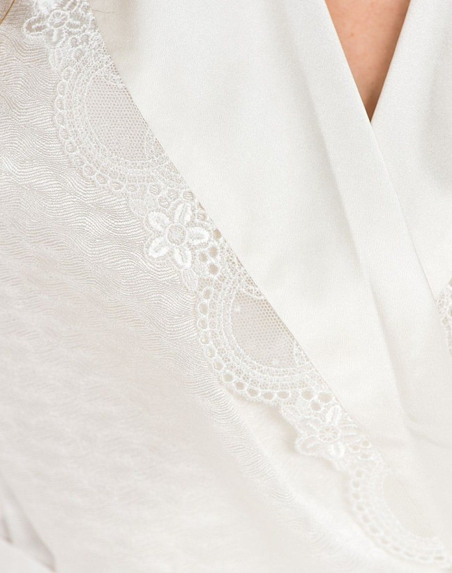 Халат женский шелковый Mia-Mia "Brezza" 15007 молочный