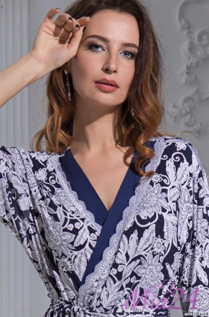 Длинный халат из вискозы с бамбуком "Madlen" 6389 Длинный халат из вискозы с бамбуком "Madlen" 6389