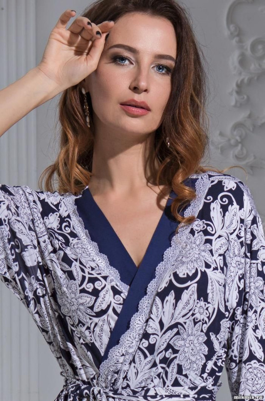 Длинный халат из вискозы с бамбуком "Madlen" 6389