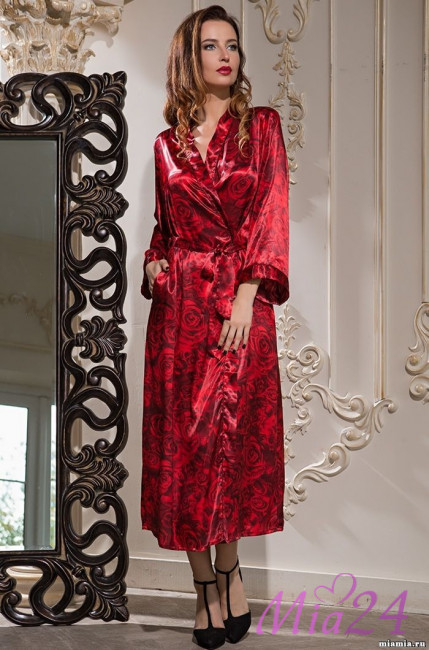 Халат длинный шелковый Mia-Amore "Carmen" 3169
