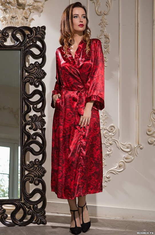 Халат длинный шелковый Mia-Amore "Carmen" 3169